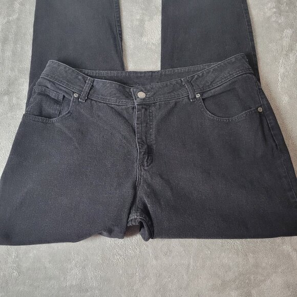 Riders Lee Womens Jeans 20W Plus Straight Leg Black Denim Wash Zip Fly SL96E - Picture 3 of 9